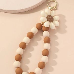 Neutral Flower Boho Keychain